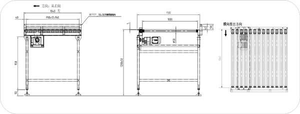 物流滾筒輸送機示意圖